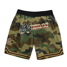Load image into Gallery viewer, Custom Camo Vintage USA Flag-Cream Authentic Salute To Service Basketball Shorts
