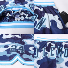 Laden Sie das Bild in den Galerie-Viewer, Custom Camo Navy-Light Blue Authentic Salute To Service Basketball Shorts
