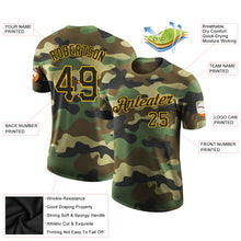 Load image into Gallery viewer, Custom Camo Black-Gold Performance Salute To Service T-Shirt

