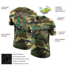 Load image into Gallery viewer, Custom Camo Kelly Green-Red Performance Salute To Service T-Shirt

