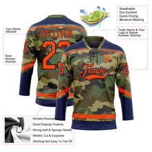 Laden Sie das Bild in den Galerie-Viewer, Custom Camo Orange-Navy Salute To Service Hockey Lace Neck Jersey
