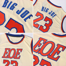 Load image into Gallery viewer, Custom Cream Red-Royal Authentic Throwback Basketball Jersey
