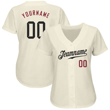 Charger l&#39;image dans la galerie, Custom Cream Black-Crimson Authentic Baseball Jersey
