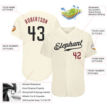 Charger l&#39;image dans la galerie, Custom Cream Black-Crimson Authentic Baseball Jersey
