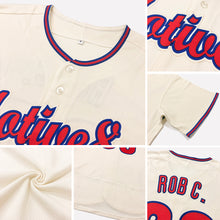 Load image into Gallery viewer, Custom Cream Black-Crimson Authentic Baseball Jersey

