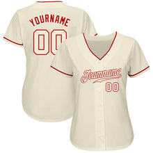 Load image into Gallery viewer, Custom Cream Cream-Red Authentic Baseball Jersey
