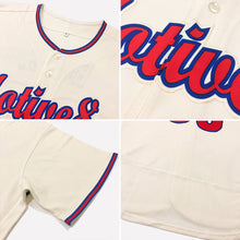 Load image into Gallery viewer, Custom Cream Cream-Red Authentic Baseball Jersey
