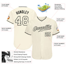 Load image into Gallery viewer, Custom Cream Cream-Black Authentic Baseball Jersey
