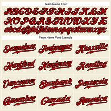 Load image into Gallery viewer, Custom Cream Black Pinstripe Red-Black Authentic Baseball Jersey
