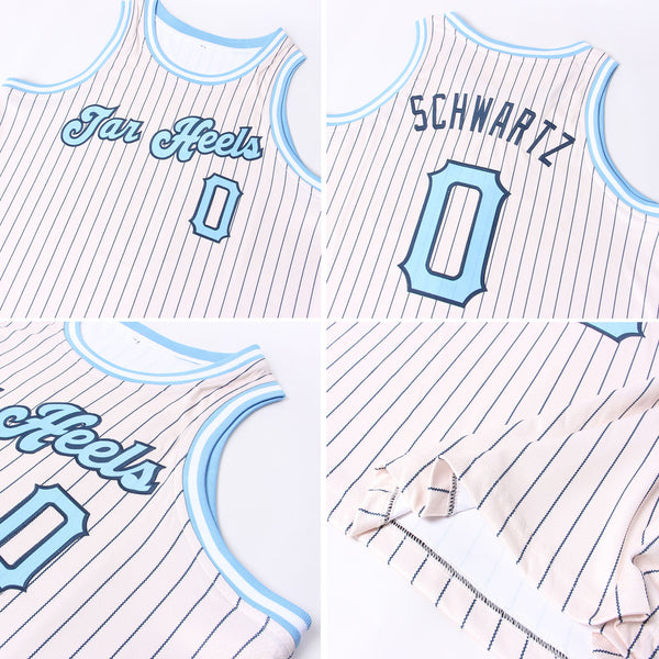 Cheap Custom Gray Black Pinstripe Light Blue-Pink Authentic Basketball  Jersey Free Shipping – CustomJerseysPro