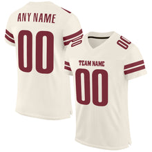 Load image into Gallery viewer, Custom Cream Burgundy Mesh Authentic Football Jersey
