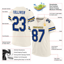 Load image into Gallery viewer, Custom Cream Royal-Gold Mesh Authentic Football Jersey
