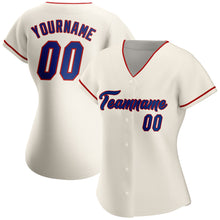 Load image into Gallery viewer, Custom Cream Royal-Red Authentic Baseball Jersey
