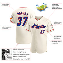 Load image into Gallery viewer, Custom Cream Royal-Red Authentic Baseball Jersey
