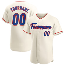 Load image into Gallery viewer, Custom Cream Royal-Red Authentic Baseball Jersey
