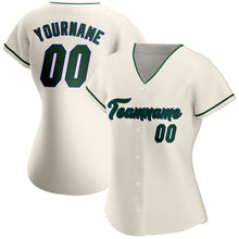 Load image into Gallery viewer, Custom Cream Green-Royal Authentic Baseball Jersey
