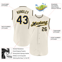 Charger l&#39;image dans la galerie, Custom Cream Navy-Gold Authentic Sleeveless Baseball Jersey
