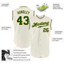 Laden Sie das Bild in den Galerie-Viewer, Custom Cream Green-Gold Authentic Sleeveless Baseball Jersey
