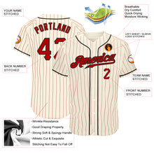 Laden Sie das Bild in den Galerie-Viewer, Custom Cream Red Pinstripe Red-Black Authentic Baseball Jersey
