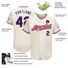 Загрузить изображение в средство просмотра галереи, Custom Cream Royal-Red Authentic Baseball Jersey
