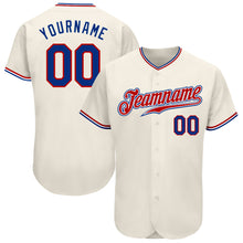 Загрузить изображение в средство просмотра галереи, Custom Cream Royal-Red Authentic Baseball Jersey
