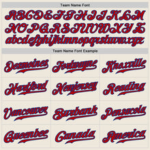 Laden Sie das Bild in den Galerie-Viewer, Custom Cream Red Pinstripe Red-Royal Authentic Baseball Jersey
