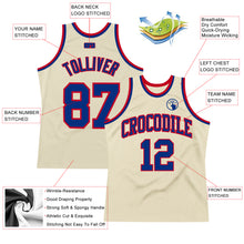 Laden Sie das Bild in den Galerie-Viewer, Custom Cream Royal-Red Authentic Throwback Basketball Jersey
