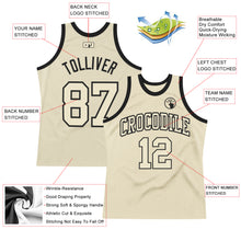 Laden Sie das Bild in den Galerie-Viewer, Custom Cream Cream-Black Authentic Throwback Basketball Jersey

