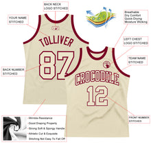 Charger l&#39;image dans la galerie, Custom Cream Cream-Maroon Authentic Throwback Basketball Jersey
