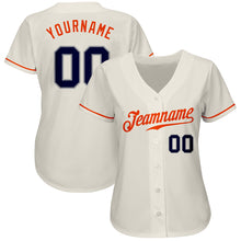 Загрузить изображение в средство просмотра галереи, Custom Cream Navy-Orange Authentic Baseball Jersey

