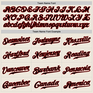 Custom Cream Black-Red Authentic Baseball Jersey