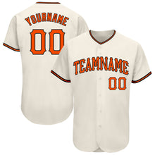 Laden Sie das Bild in den Galerie-Viewer, Custom Cream Orange-Black Authentic Baseball Jersey
