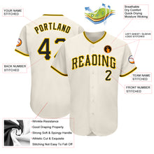 Laden Sie das Bild in den Galerie-Viewer, Custom Cream Black-Gold Authentic Baseball Jersey
