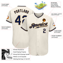 Charger l&#39;image dans la galerie, Custom Cream Navy-Old Gold Authentic Baseball Jersey
