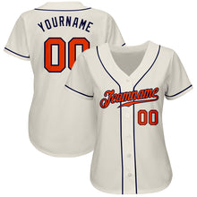 Laden Sie das Bild in den Galerie-Viewer, Custom Cream Orange-Navy Authentic Baseball Jersey
