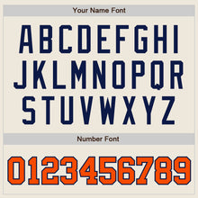Laden Sie das Bild in den Galerie-Viewer, Custom Cream Orange-Navy Authentic Baseball Jersey
