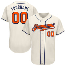 Laden Sie das Bild in den Galerie-Viewer, Custom Cream Orange-Navy Authentic Baseball Jersey
