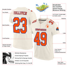 Laden Sie das Bild in den Galerie-Viewer, Custom Cream Orange-Royal Mesh Authentic Football Jersey
