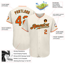 Load image into Gallery viewer, Custom Cream Orange-Kelly Green Authentic Baseball Jersey
