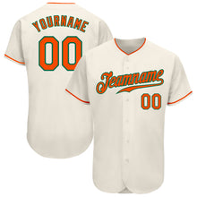 Laden Sie das Bild in den Galerie-Viewer, Custom Cream Orange-Kelly Green Authentic Baseball Jersey
