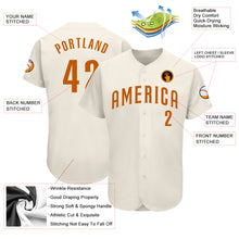 Laden Sie das Bild in den Galerie-Viewer, Custom Cream Texas Orange Authentic Baseball Jersey
