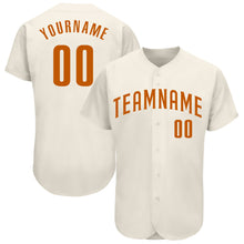 Laden Sie das Bild in den Galerie-Viewer, Custom Cream Texas Orange Authentic Baseball Jersey
