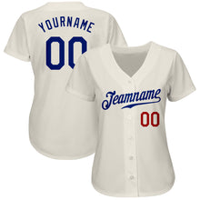 Laden Sie das Bild in den Galerie-Viewer, Custom Cream Royal-Red Authentic Baseball Jersey
