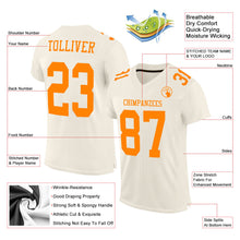 Load image into Gallery viewer, Custom Cream Bay Orange Mesh Authentic Football Jersey
