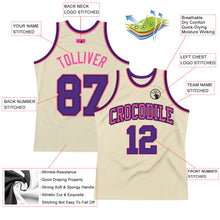 Laden Sie das Bild in den Galerie-Viewer, Custom Cream Purple Black-Pink Authentic Throwback Basketball Jersey

