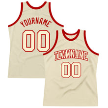 Charger l&#39;image dans la galerie, Custom Cream Cream-Red Authentic Throwback Basketball Jersey
