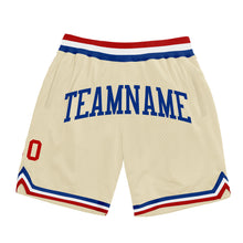 Load image into Gallery viewer, Custom Cream Red-Royal Authentic Throwback Basketball Shorts

