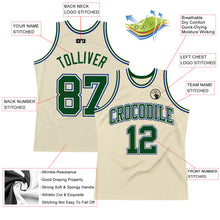 Load image into Gallery viewer, Custom Cream Green-Royal Authentic Throwback Basketball Jersey
