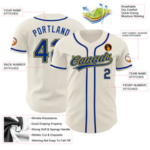 Laden Sie das Bild in den Galerie-Viewer, Custom Cream Royal-Gold Authentic Baseball Jersey
