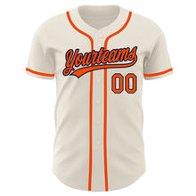 Load image into Gallery viewer, Custom Cream Orange-Navy Authentic Baseball Jersey
